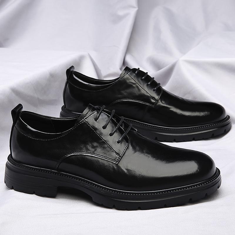 Роскошные мужские туфли-броги, оксфорды на шнуровке, кожаные, на толстой подошве, модные, офисные, деловые, дерби, британские, молодежные, свадебные туфли