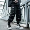 Мужские однослойные брюки больших размеров, модные повседневные брюки в стиле хип-хоп с несколькими карманами и завязками на шнурке, весна-осень