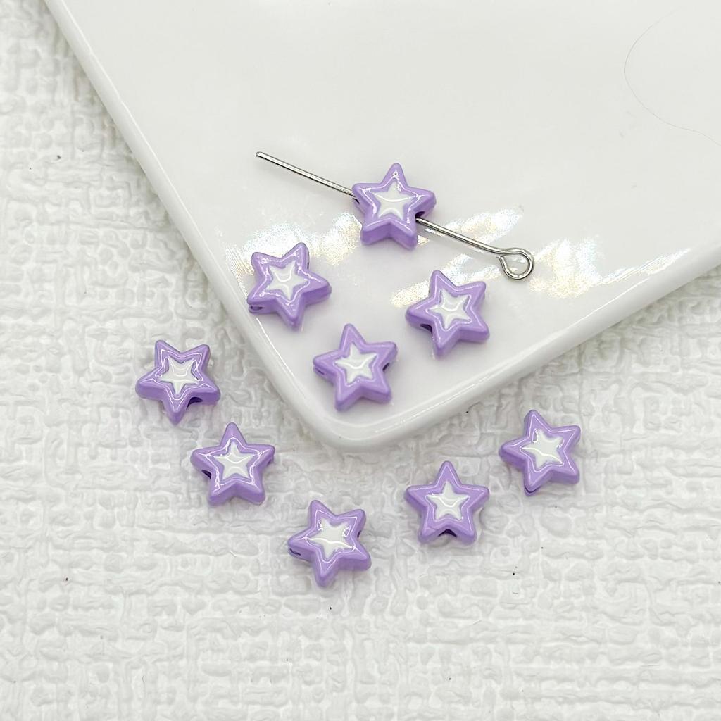 Двухцветные бусины в форме пятиконечной звезды из сплава для самостоятельного изготовления украшений и браслетов.