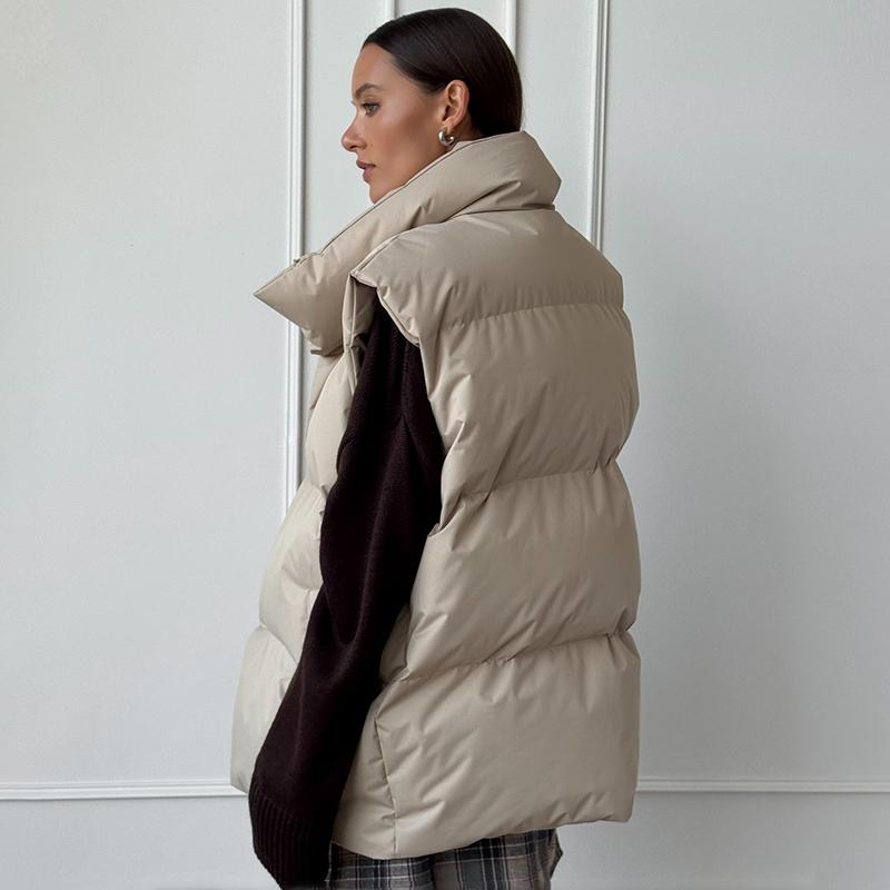 Женская зимняя теплая стеганая куртка без рукавов, свободная демисезонная куртка для женщин 2024 года, осень, новая повседневная парка, уличные куртки для активного отдыха, женская одежда