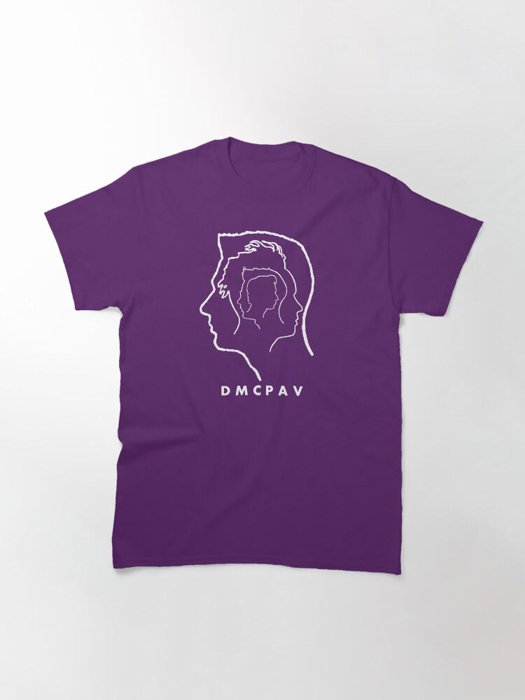 Depeche Mode members matryoshka profile white outline black background + DMCPAV logo Classic T-Shirt