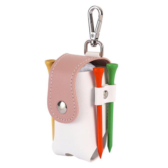 Mini Golf Ball Waist Bag Portable Faux Leather Golf Tees Holder Ball Storage Pouch Golfing Accessories for Golfers Men Women