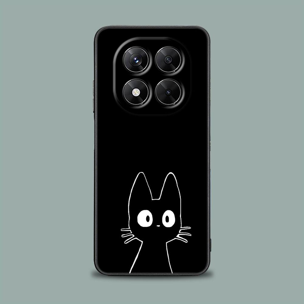 Чехол для телефона для Xiaomi Redmi 15C 14C 12C 13C Redmi Note 15 14 13 12 11 10 Pro Plus 5G 12S Силиконовая крышка Забавный Милый Кот Линейный Рисунок