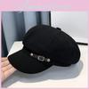 With Retro Beret Solid Color Design And Needle Buckle Decoration For Daily Wear