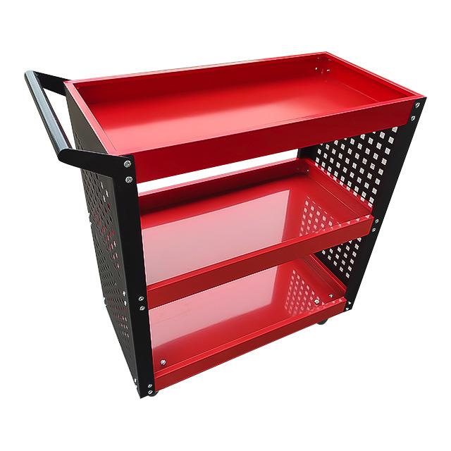 Stainless Steel Multi-Layer Tool Cart: Heavy-Duty Mobile Trolley with Pegboard for Auto Repair Shops
