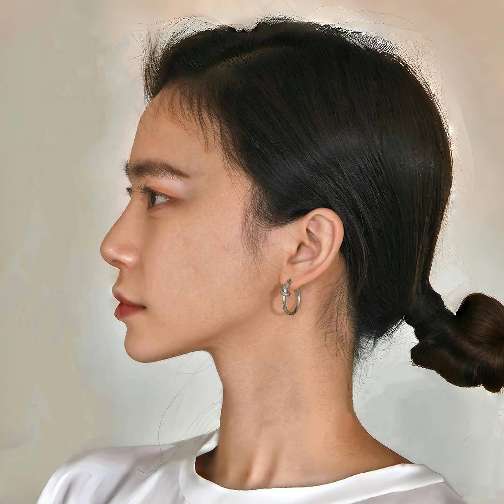 Минималистичные круглые серьги с узлом для женщин, круглые серьги из нержавеющей стали для ювелирных изделий