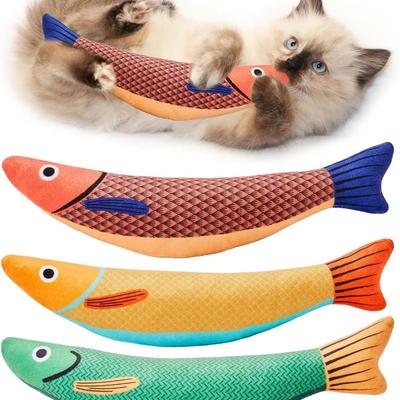 Игрушки для кошек, рыбы, игрушки для шлифовки зубов, кошачья мята, мягкие и прочные, игрушки для котят, интерактивное звучание, плюшевые игрушки для жевания кошек, товары для кошек