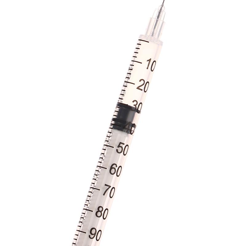 10 шт. 1 мл Одноразовый пластиковый стерильный инсулиновый шприц Оранжевый колпачок Пластиковый дозатор жидкости