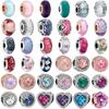 925 Sterling Silver Crystal Oval Beads Love Heart Murano Glass Zircon Charms Fit Original Bracelet Women Jewelry Charm Beads