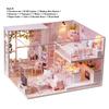DIY Miniature Dollhouse Kit Wooden Hand-assembled Toy Set Tiny House Model with Furniture LED Light