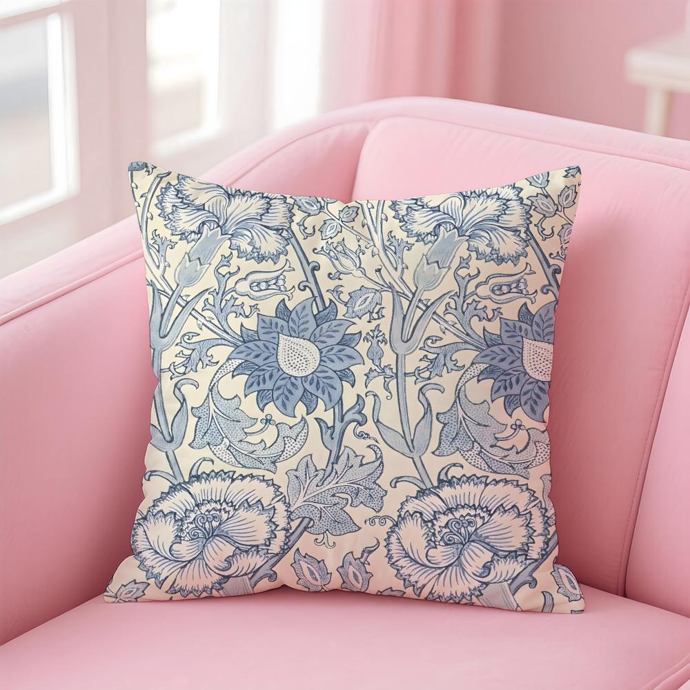 Art WWilliam Morris Cushion Cover Pillow Case Soft Skin Friendly Fabric Comfort Concealed Zipper