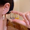 Модные геометрические серьги-кольца из смолы для женщин Неправильные металлические акриловые свадебные серьги Вечеринка Винтажные украшения Подарок