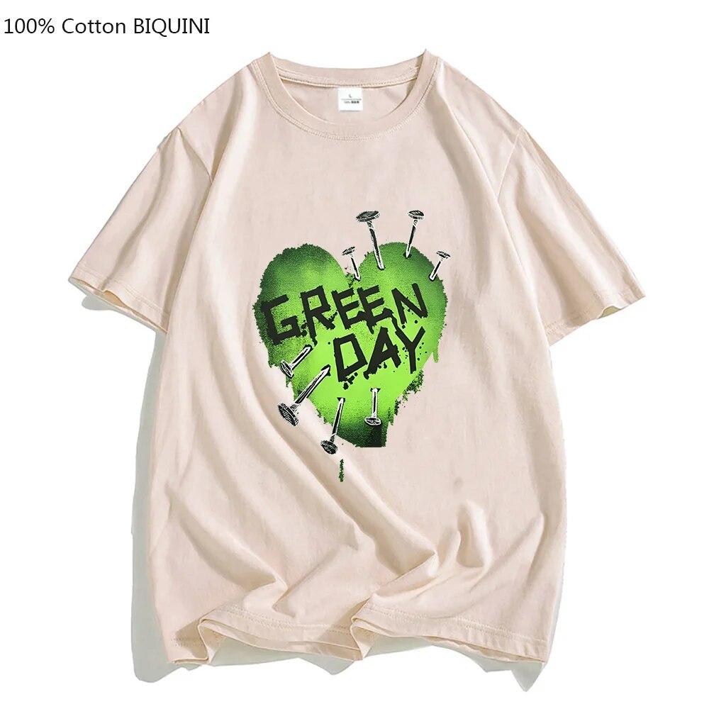 Музыка G-green Day Футболки рок-группы Унисекс Футболки унисекс из 100% хлопка Красивые футболки Unisexga Графическое чувство дизайна Aldult LOOSE