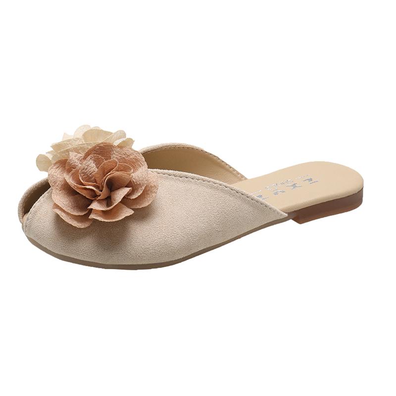 2024 Женская обувь Закрытый носок Женские тапочки Осенние мягкие подошвы Цветочные смешанные цвета Плоские повседневные и удобные тапочки