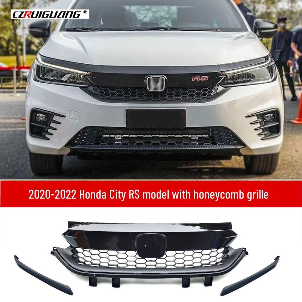 Обвес RS для Honda City Sedan: Передний сплиттер, Бампер, Задний спойлер, Пороги, Решетка радиатора для модели 2023 года.