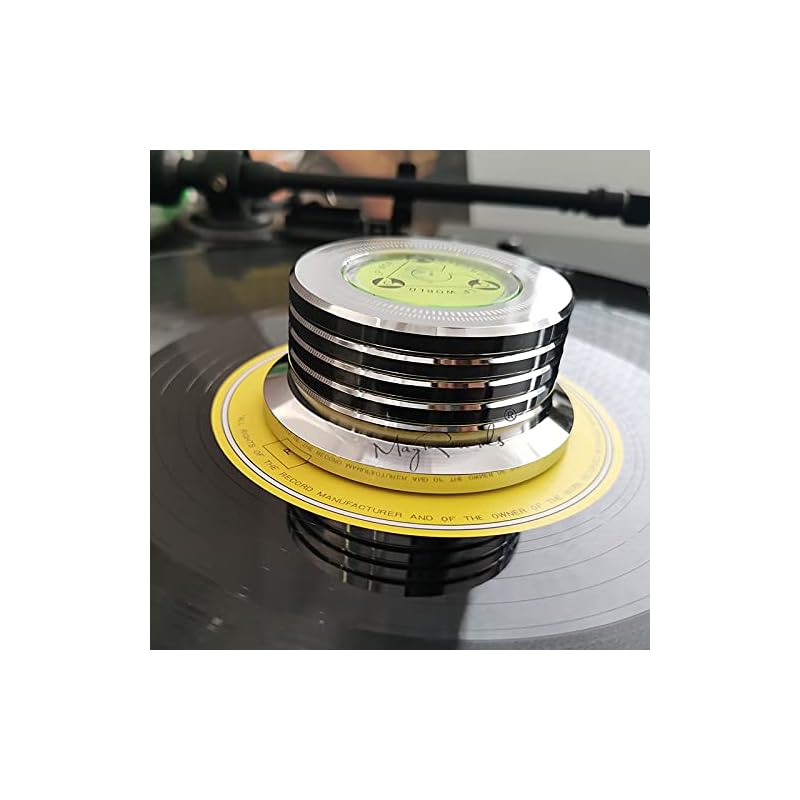 MayRecords record weight LP aluminum disk stabilizer turntable vinyl clamp vibration damper for record player (Silver)