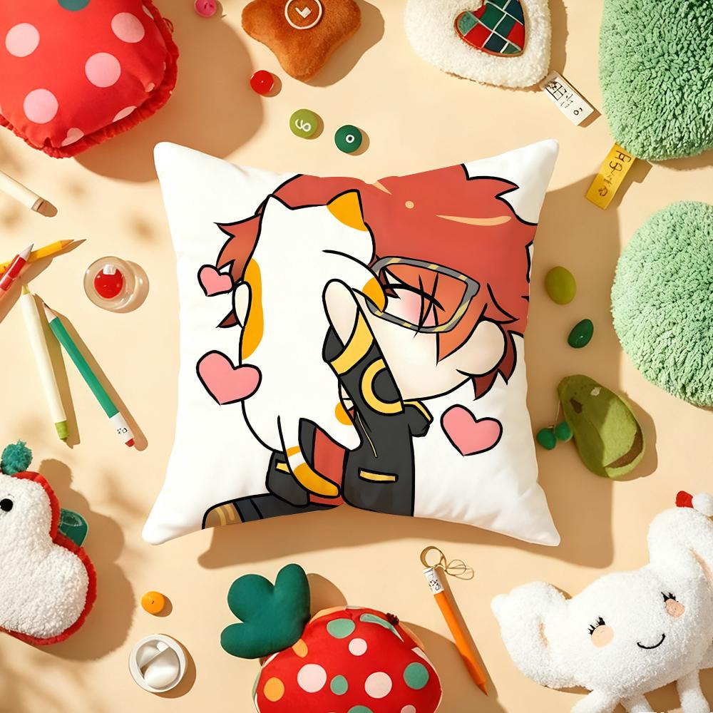 M-Mystic M-Messenger 707 Chibi Cushion Cover Plush Fabric Soft Double-Sided Printed Sofa Warm Winter Home Gift Pillow Cover
