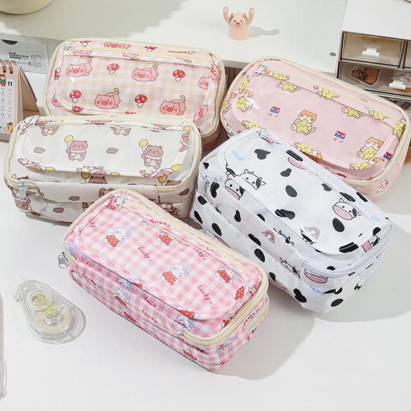 Милый мультяшный пенал для студента Мультяшный аниме креативный пенал Большая вместимость Сумка для хранения канцелярских товаров Косметичка