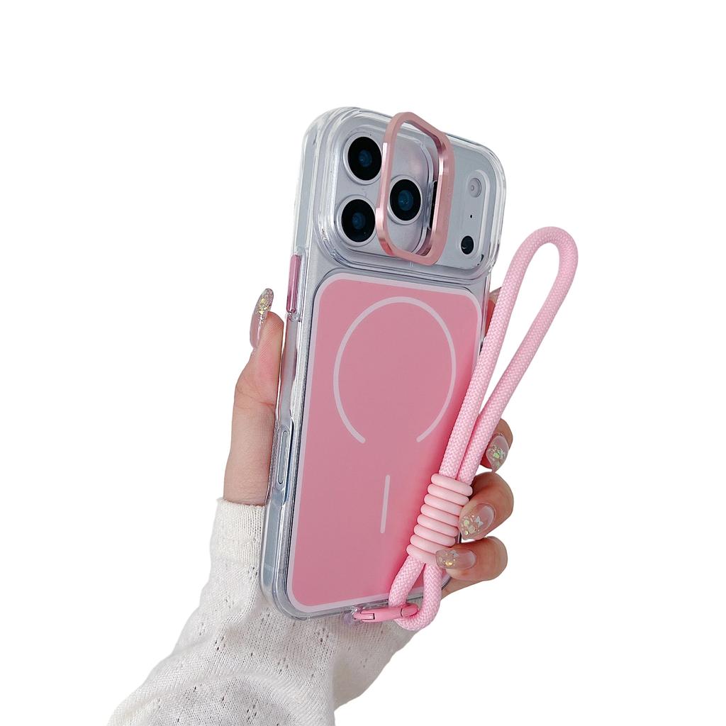 Чехол для iPhone 17 Pro, совместимый с MagSafe, с подставкой-kickstand и ремешком на руку, из ТПУ и акрила