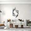 2Pcs Koi Fish Metal Wall Art Minimalist Line Creative Decor Modern Hanging Sculpture for Living