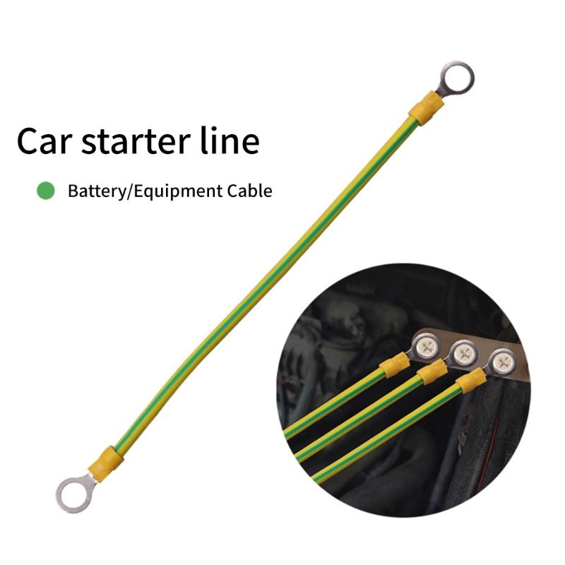 Медная перемычка желто-зеленого цвета, двухцветный заземляющий провод, заземляющий провод для солнечных фотоэлектрических систем с отверстием 9 мм