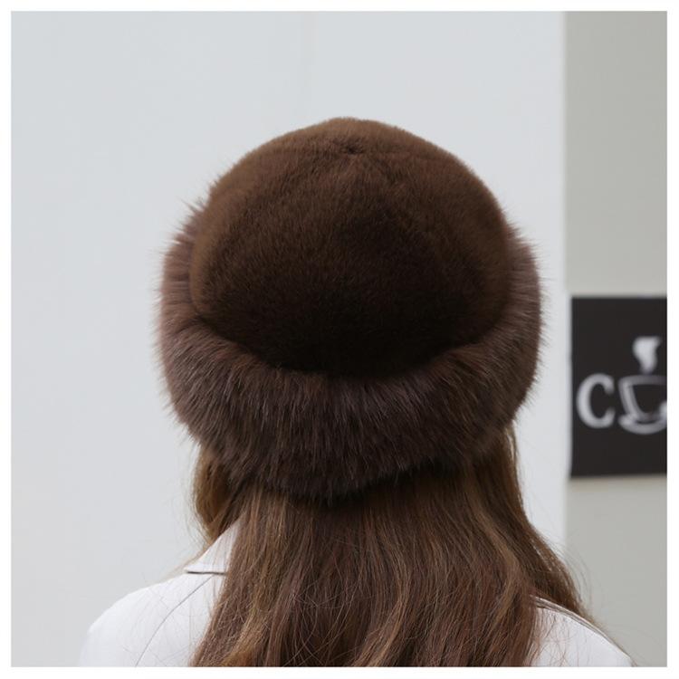 Шапка зимняя новая утолщенная теплая искусственный мех мода простой берет принцесса шапка имитация норки монгольская шапка женская шапка