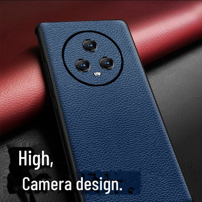 Чехол Ultimate Edition из коровьей кожи для Honor Magic5/5 Pro с узором личи, полное покрытие