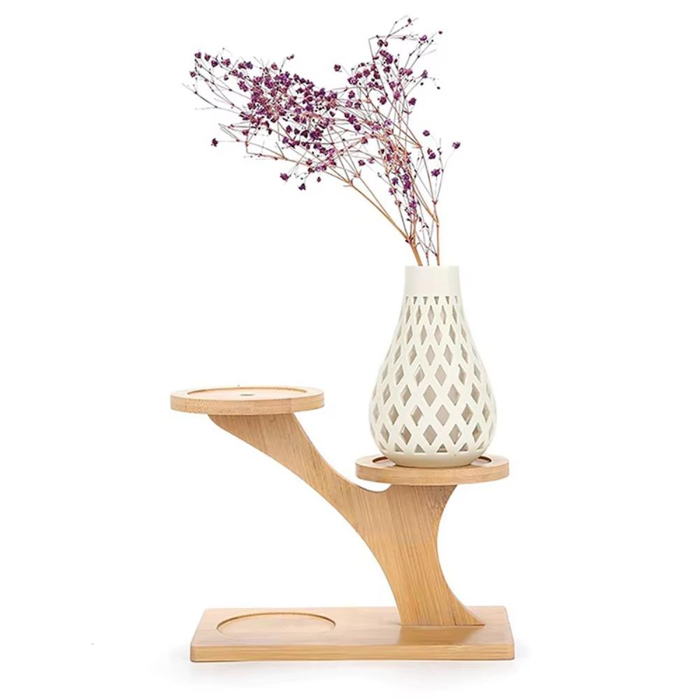 Tree Branch Shape Succulents Bonsai Organizer Bamboo Shelf Desktop Plants Stand for Window