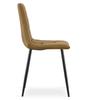KARA chair - brown velvet / black legs x 2
