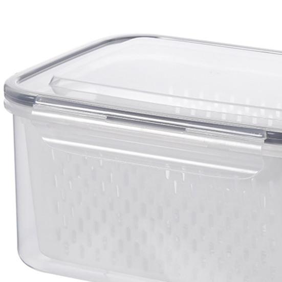 Контейнер для хранения продуктов в холодильнике, коробка для хранения фруктов со съемным дуршлагом, органайзер для холодильника для салата, ягод, овощей, для сохранения свежести