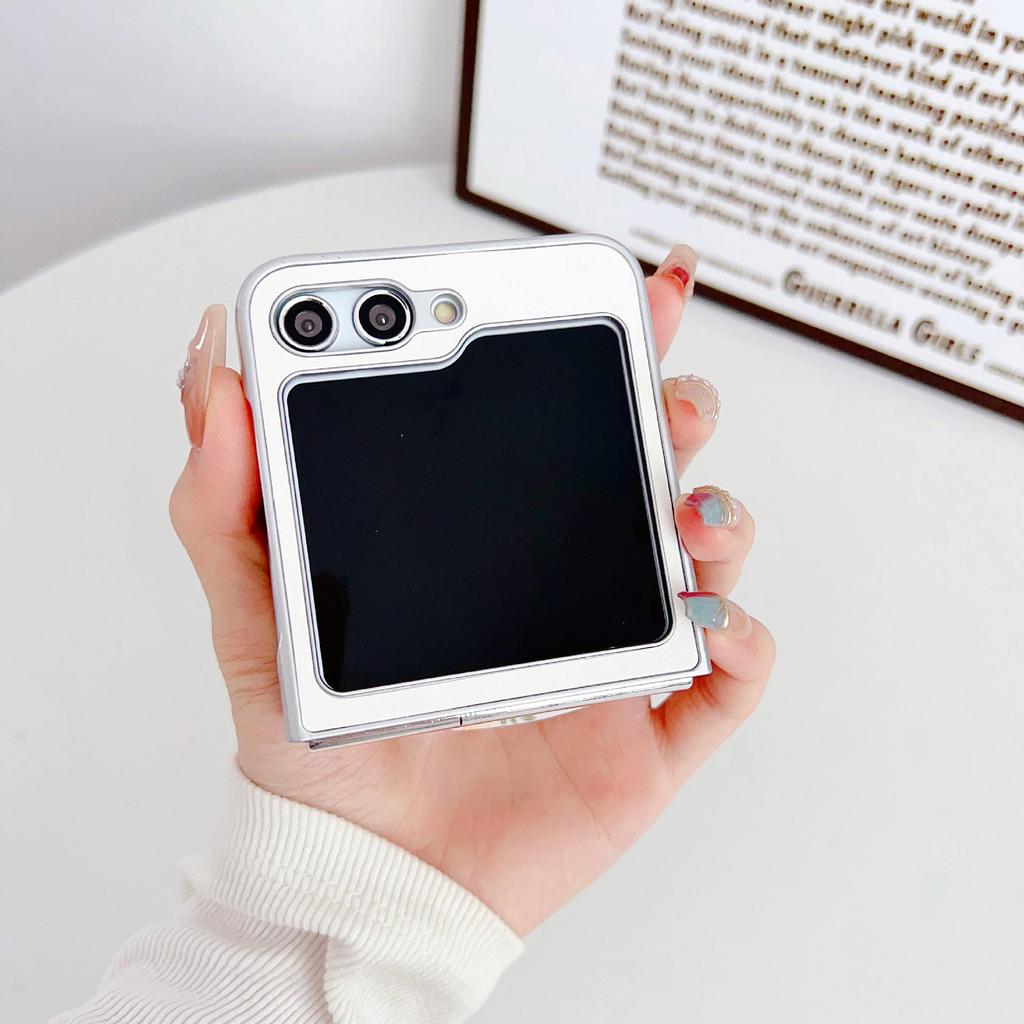 Samsung Z Flip 7 Перламутровая кожаная текстура Чехол-браслет