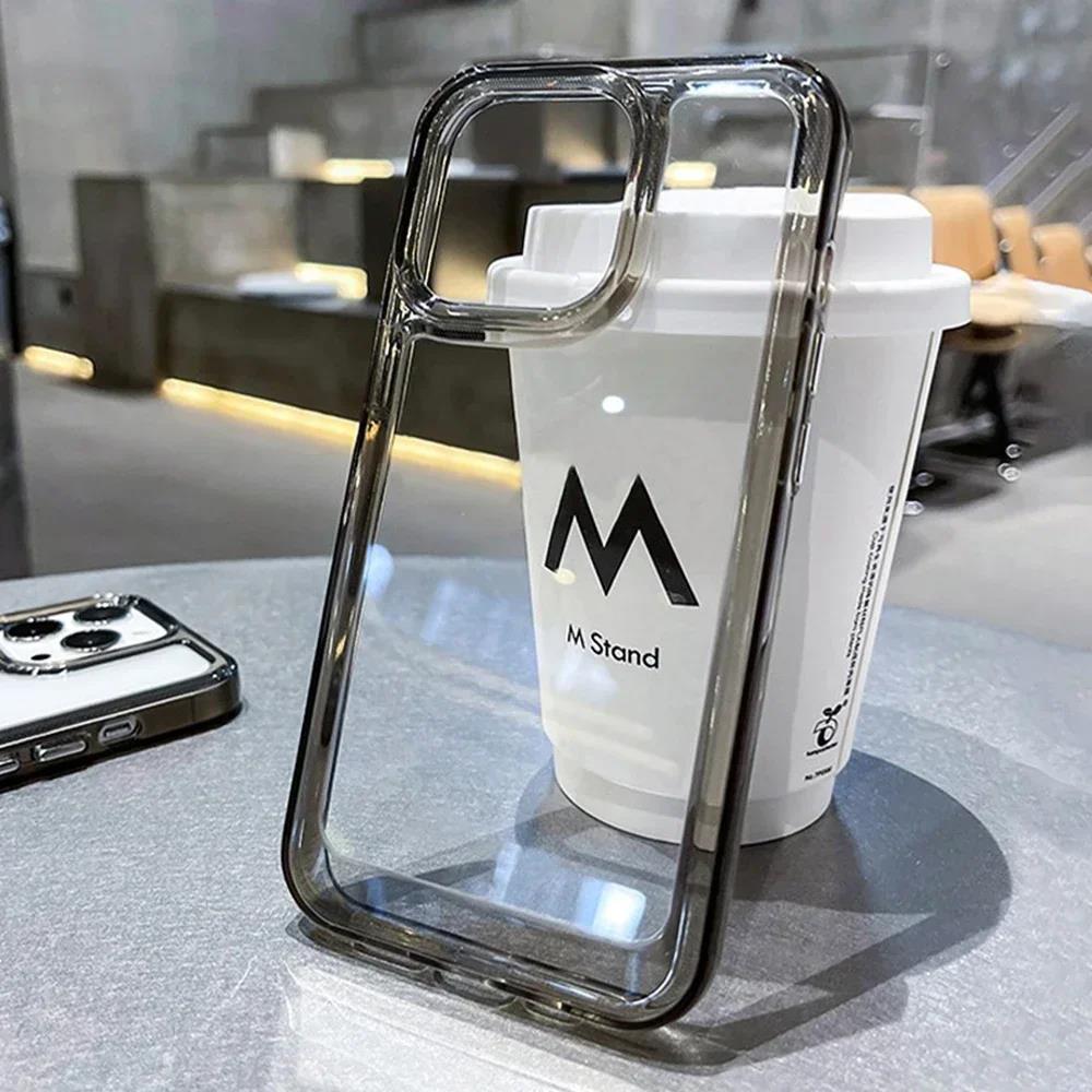 Роскошный прозрачный силиконовый противоударный чехол Armo для iPhone 16 13 14 15 12 11 Pro Max, прозрачная защитная крышка для телефона