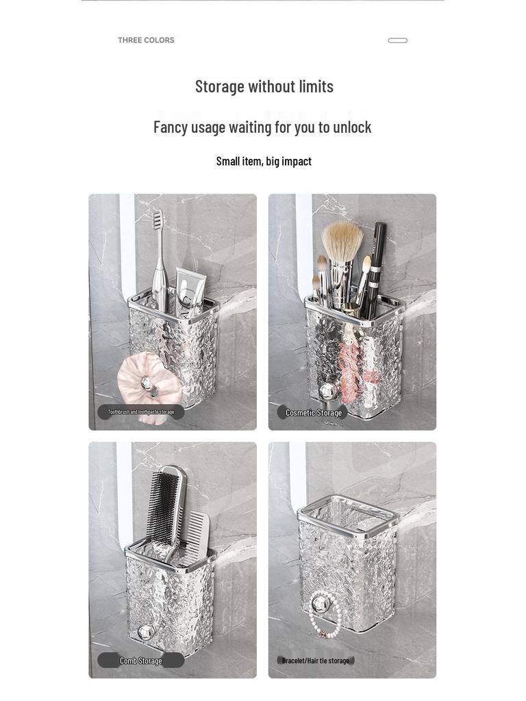 Настенная полка для хранения в ванной без сверления для мочалок и косметики