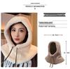 Korean Style Women's Furry Shawl Hat with Integrated Scarf and Ear Protection - Warm Autumn/Winter Plush Accessory