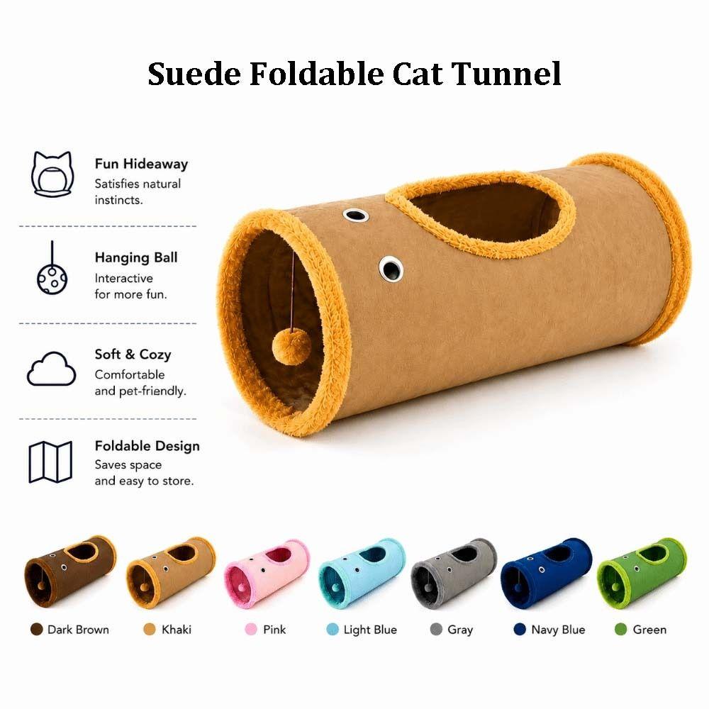 19.7 Inches Long Cat Tunnels Foldable Cats Tube Comfortable Cat Cave for Indoor