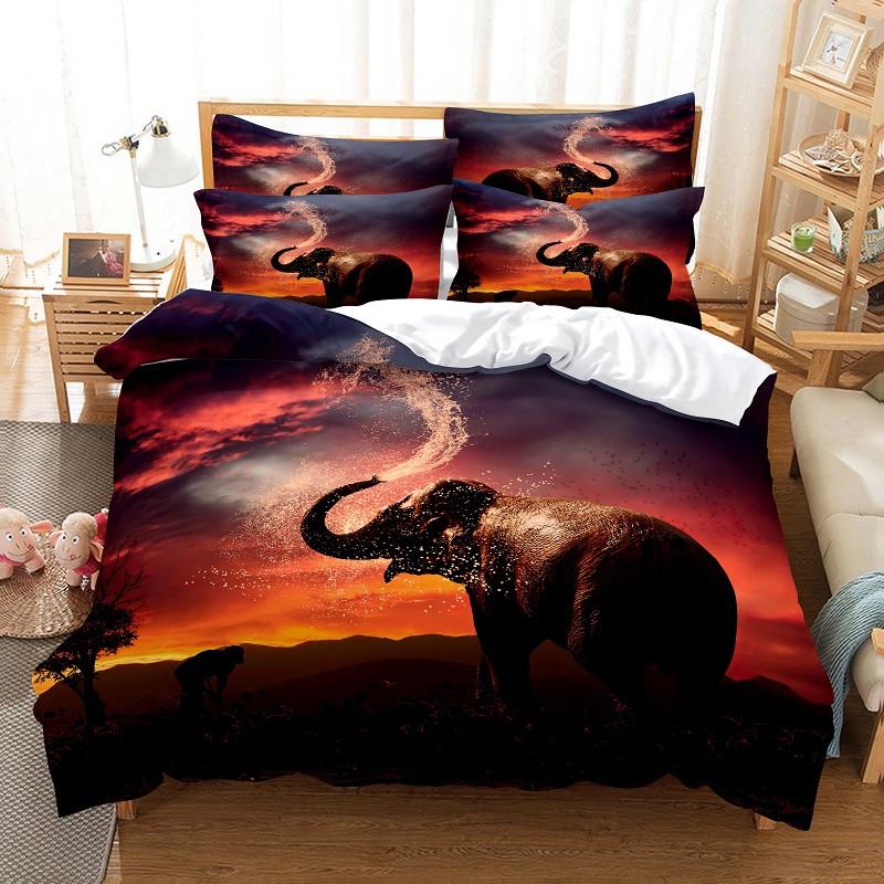 Animal Bedding Collection Duvet Cover Collection 3D Bedding Black LeopardCat Digital Printing With Bed Linen Queen Size Bedding Collection Fashion