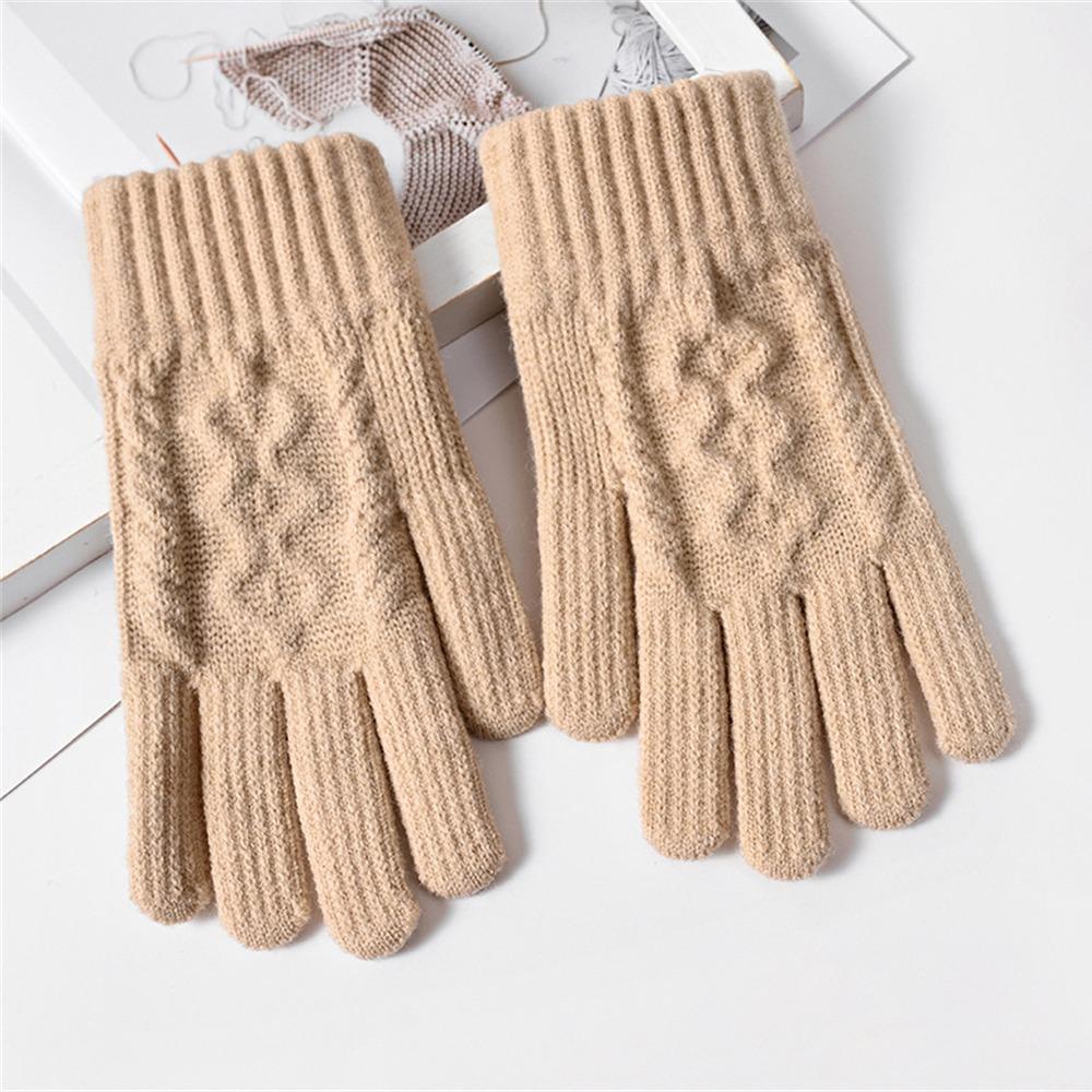 Утепленные теплые перчатки вязаные перчатки на все пальцы модные вязаные варежки для женщин девушек