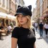 Милые кошачьи ушки Женский берет Японский стиль Узор кошачьих лапок Кепка газетчика Аниме Сладкая бейсболка Повседневная одежда