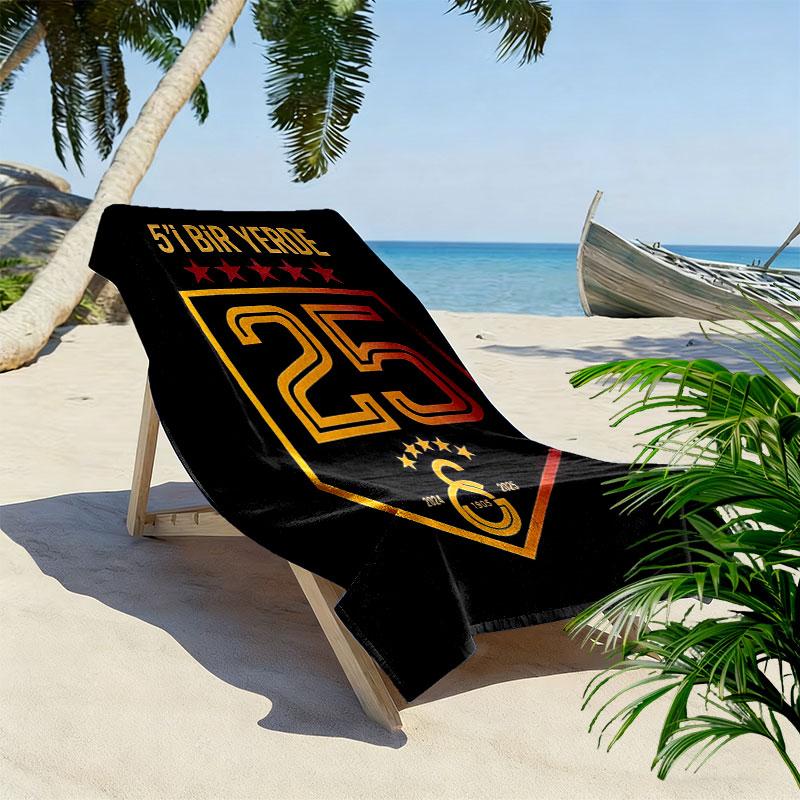 Number 25 Print Beach Towel, Large Soft Quick Dry Towel for Beach Camping Swimming