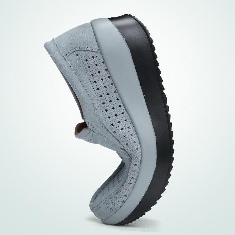 Модные женские туфли на танкетке, туфли на платформе, лоферы из натуральной кожи, повседневная обувь для ходьбы, нескользящая обувь для мамы