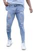 GINGTTO Distressed Skinny Stretch Slim Size 30 Men's Jeans, Fit, Blue,