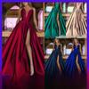 2025 European & American Women's Sexy Deep V Slit Long Skirt Wedding Dress for Autumn & Winter