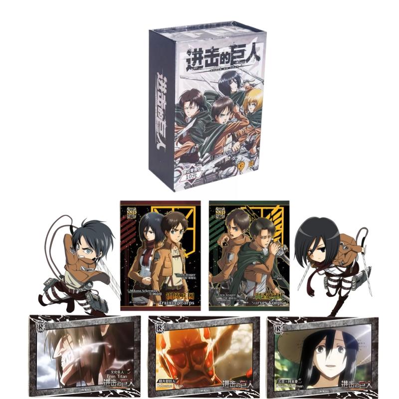 Official Genuine Attack On Titan Final Battle Series Card Eren Jaeger Mikasa Ackerman Anime Collection Toy Gift Box