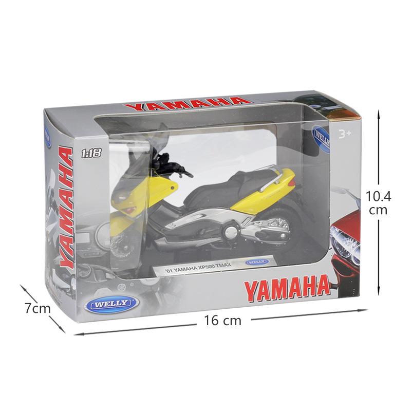 Масштаб 1/18 Welly 2001 YAMAHA XP500 TMAX Модель мотоцикла из сплава Литые под давлением металлические игрушечные транспортные средства Модель мотоцикла Высокая имитация Коллекция Детские подарки