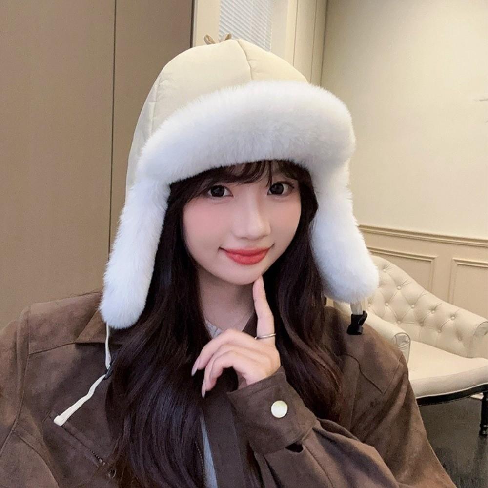 Thickened Winter Pilot Hat Windproof Women Hat Retro Cycling Lei Feng Hat  Outdoor