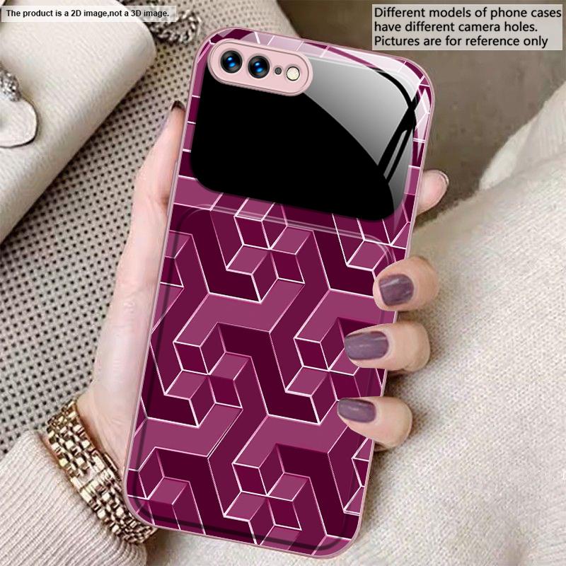 Абстрактная геометрическая сетка Для iPhone 17 Air 16 E 15 14 13 Plus 12 mini 17 Pro Max 11Pro XR Xs 7 8 11 Закаленное Стекло Чехол для Телефона