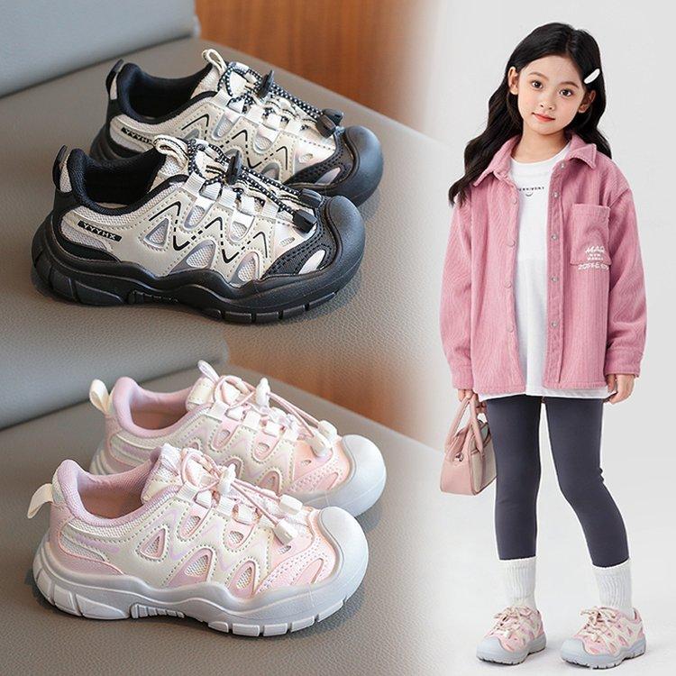 Leather girls sports shoes spring and autumn new children's soft-soled casual shoes girls fashion outdoor running shoes