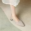 New Pointed Fishing Net Single Shoes Thick Heel Small Fragrant Knitted Flying Shoes Hollow High Heels