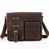Men's Crazy Horse Leather Crossbody Bag - Genuine Leather Messenger & Multifunctional Computer Briefcase