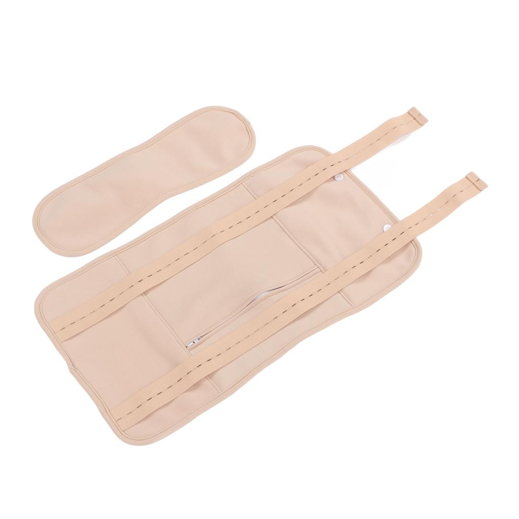 Castor Oil Pack Adjust Strap Double Layers Reusable Washable Castor Oil Wrap for Waist Neck Khaki